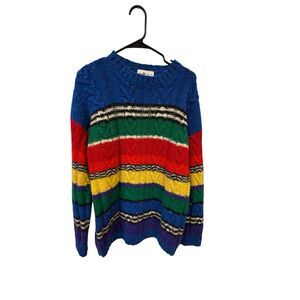 Vintage Striped Patterned Multicolored Sweater